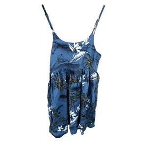 Palmwave Girls Strappy Hawaiian Tank Dress Floral Blue Size 8 NEW